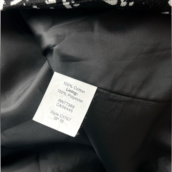 J CREW Abstract Graphic Print Woven Cotton Zip Up Jewel Neck Collarless Coat 4 - Picture 8 of 8